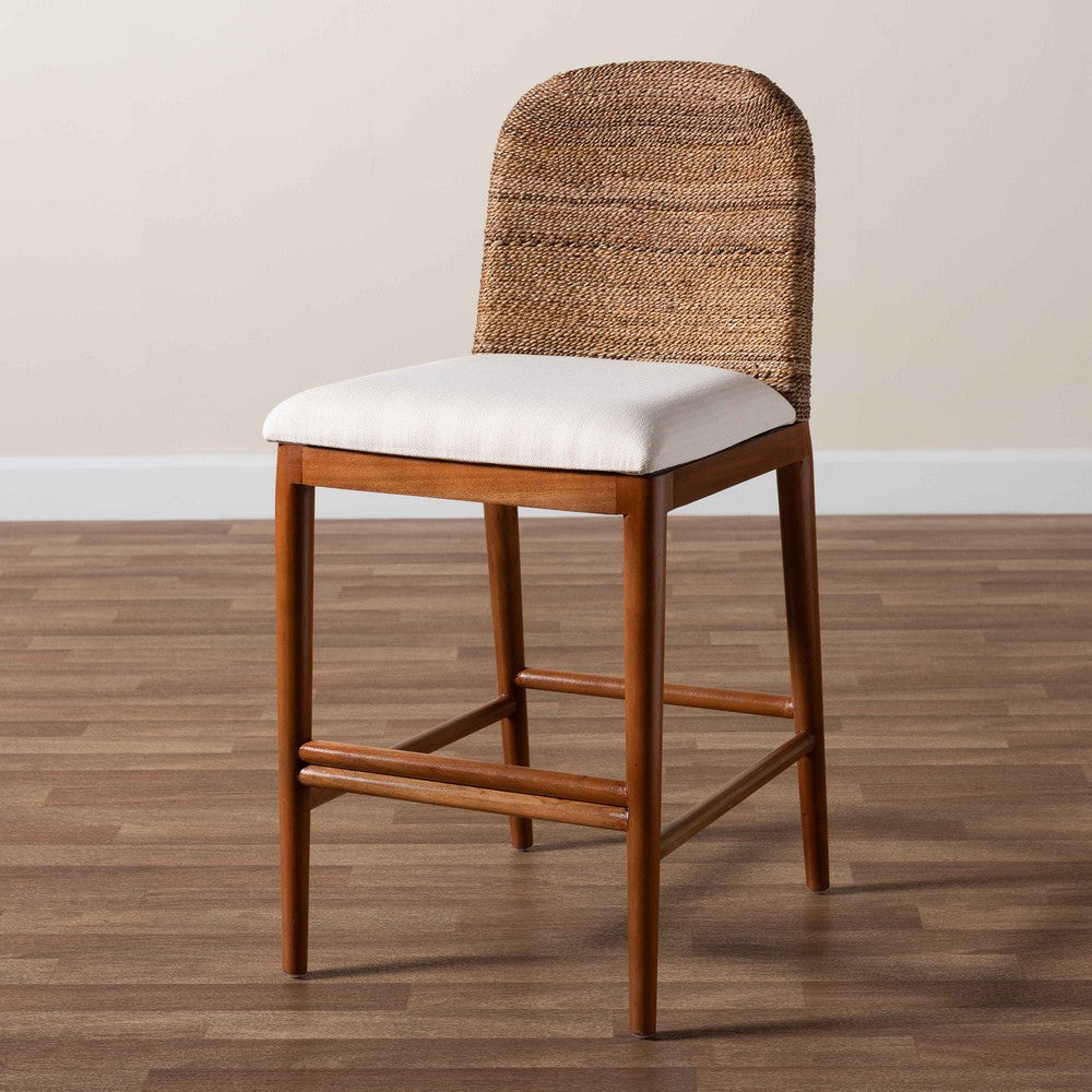 bali & pari - Nadim Counter Stool in White/Natural Brown/Natural Seagrass - New York-Wood/Banana-CS view 9