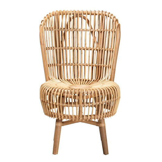 bali & pari - Nagoya Chair in Natural Brown - Nagoya-Small-Rattan-Lounge Chair view 2