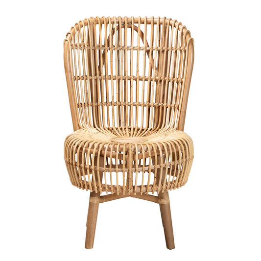 bali & pari - Nagoya Chair in Natural Brown - Nagoya-Small-Rattan-Lounge Chair view 2