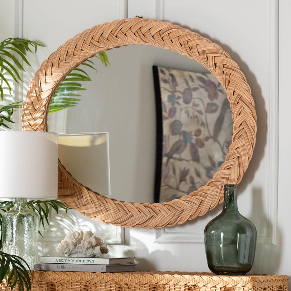 bali & pari - Nara Mirror in Light Honey - WS169-Light Honey Rattan-Mirror view 3