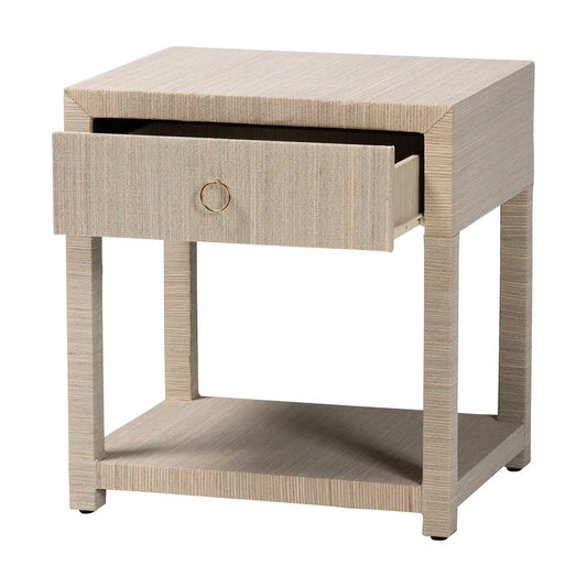 bali & pari - Nata Nightstand in Natural/Gold - Nata-Natural Woven Grasscloth-NS view 2