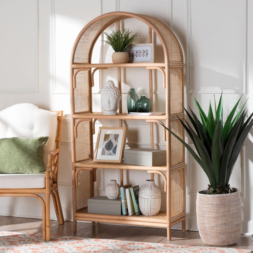bali & pari - Natania Shelving Unit in Natural - WS148-Natural Rattan-Tall Shelf view 8