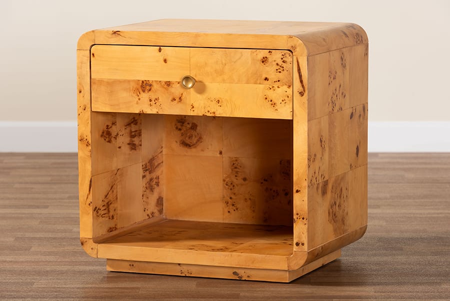 bali & pari - Netra Nightstand in Light Mappa Burl - KL-1570-Natural Burl Op1-Ebony-NS-BOXED view 10