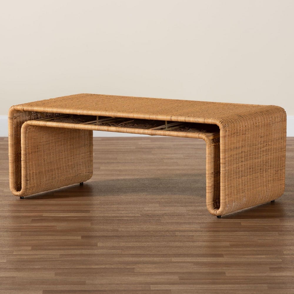 bali & pari - Nevada Coffee Table in Light Honey - Nevada-Light Honey Rattan-CT view 7