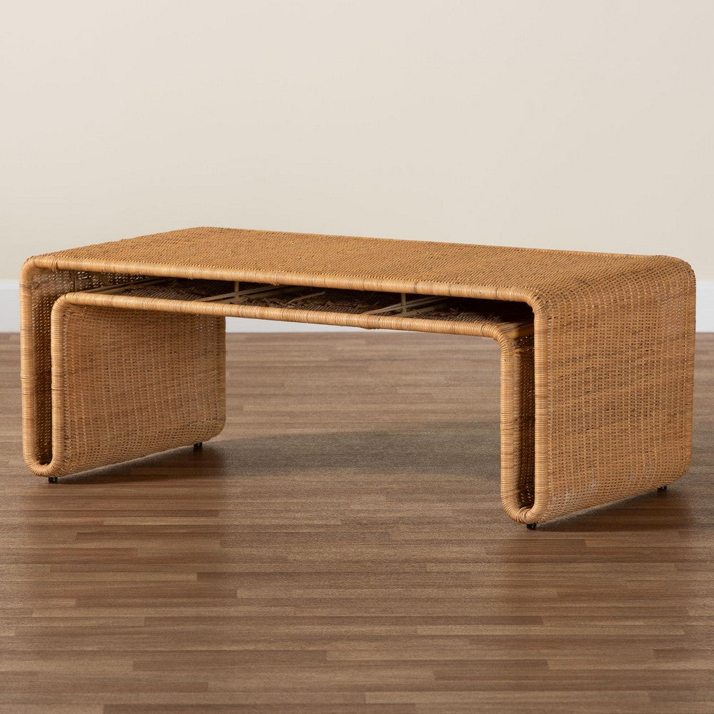 bali & pari - Nevada Coffee Table in Light Honey - Nevada-Light Honey Rattan-CT view 7