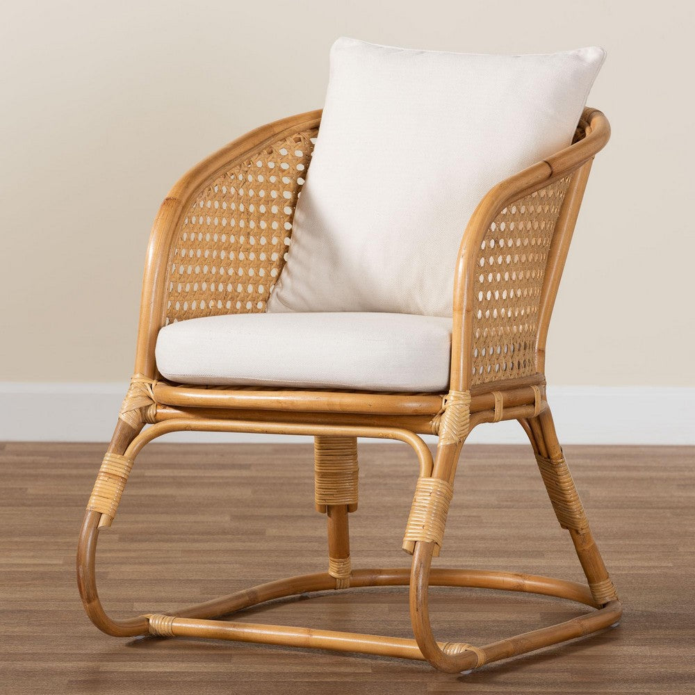 bali & pari - Niko Arm Chair in Light Honey/White - DCWH10010-Light Honey Rattan-Niko Chair view 9