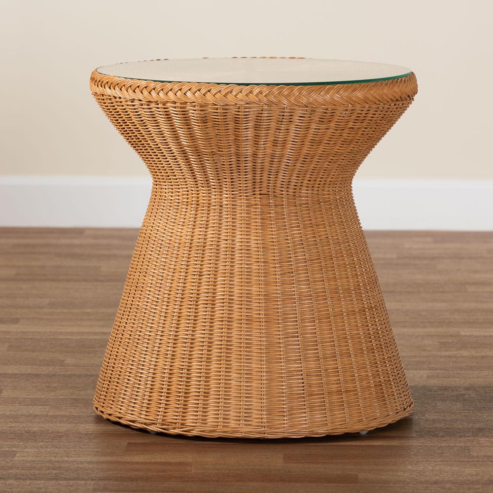 bali & pari - Nina End Table in Natural Rattan - Nina-Light Honey Rattan-ET view 5