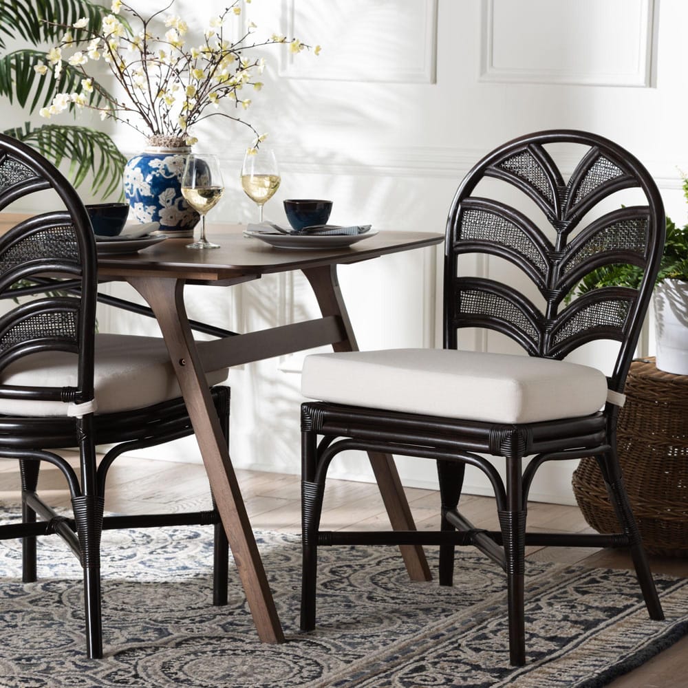 bali & pari - NivenDining Chair in Espresso - Niven-Rattan/Coffee Bean-Cushion-DC view 7