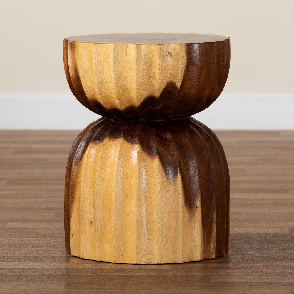 bali & pari - Noleta End Table in Natural Brown - Suar S/T 005-Natural-Side Table view 8