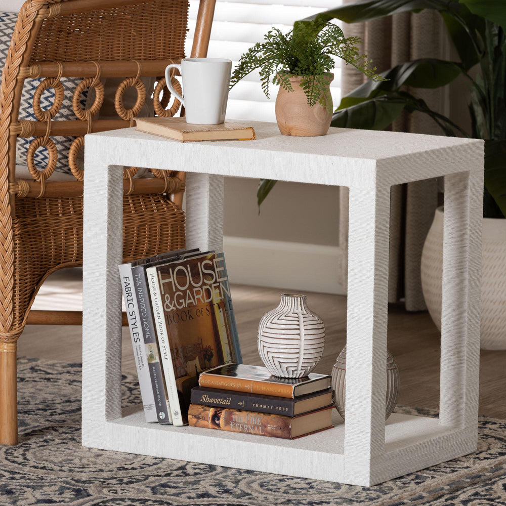 bali & pari - Oaklynn End Table in White - FBS205-S347 White-End Table view 6
