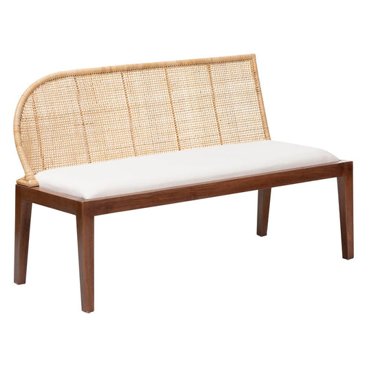 bali & pari - Okinawa Set of 2 Corner Benches in Light Honey/Light Brown/White - Okinawa-Light Honey/Light Brown-2PC Bench Set view 2