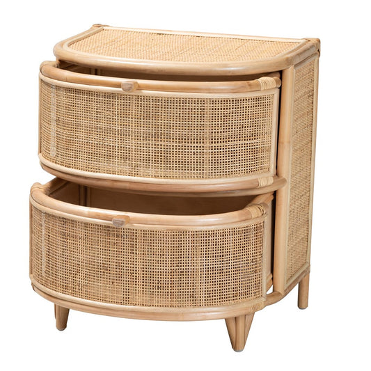 bali & pari - Oleta Nightstand in Natural Brown - WS017-Rattan-NS view 2