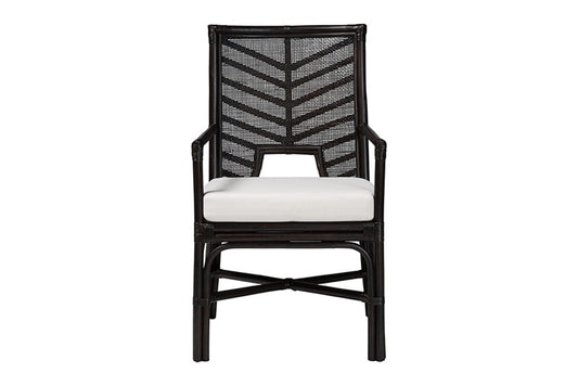 bali & pari - Oscar Dining Chair - Oscar-Rattan/Coffee Bean-Cushion-DC view 2