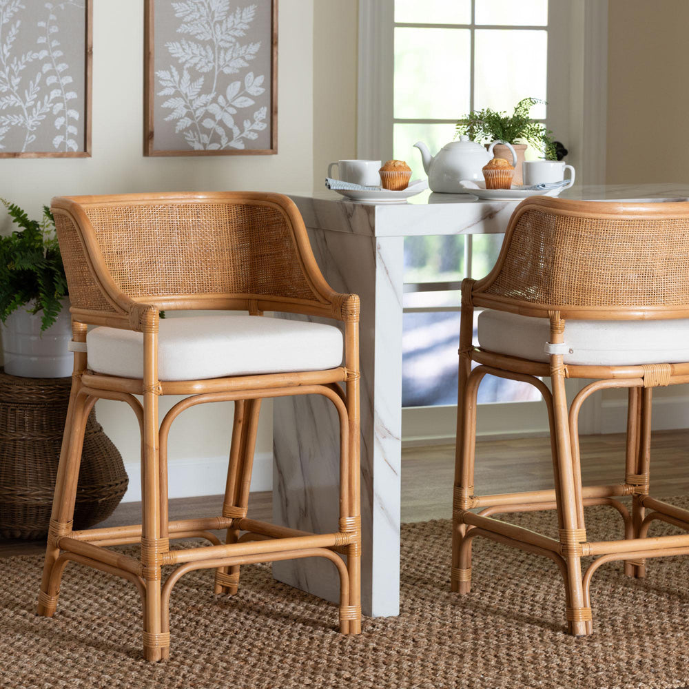 bali & pari - OttisCounter Stool in Light Honey - Ottis-Rattan/Light Honey-Cushion-CS view 8