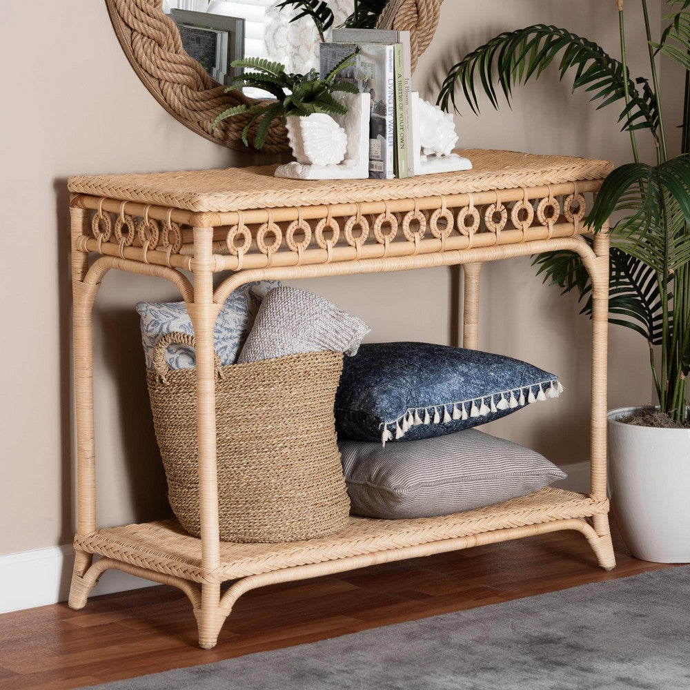 bali & pari - Oxford Console Table in Natural Brown - WS120-Natural-Rattan-Console Table view 7