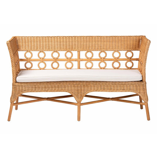 bali & pari - Oxford Dining Bench in Light Honey - Oxford-Light Honey Rattan-Arm-Bench view 2
