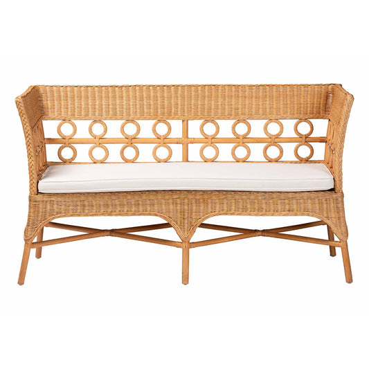 bali & pari - Oxford Dining Bench in Light Honey - Oxford-Light Honey Rattan-Arm-Bench view 2