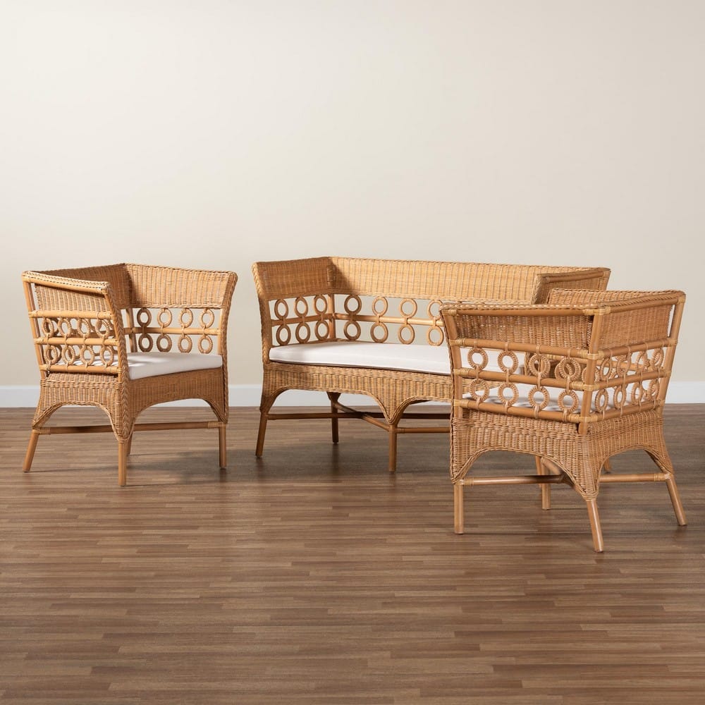 bali & pari - Oxford Living Room Set in Light Honey - Oxford-Light Honey Rattan-3PC Set view 8
