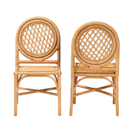 bali & pari - Oxford Set of 2 Dining Chairs in Light Honey - Oxford-Light Honey Rattan-DC view 2