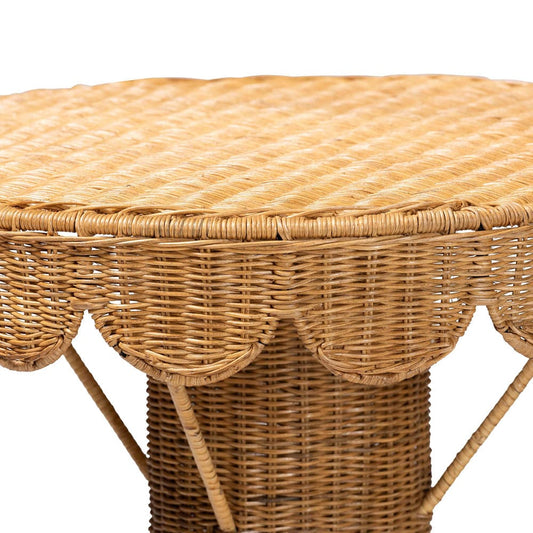 bali & pari - Pabla Accent Table in Light Honey - Palm Short-Round-Natural Rattan-Console Table view 2