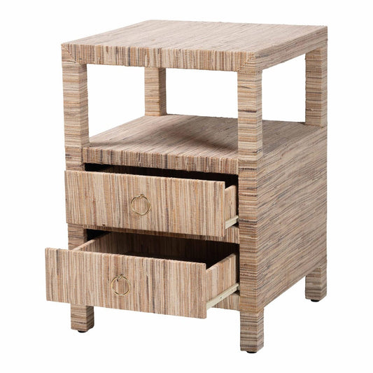 bali & pari - Paine Nightstand in Natural - Paine-Natural Woven Grasscloth-NS view 2