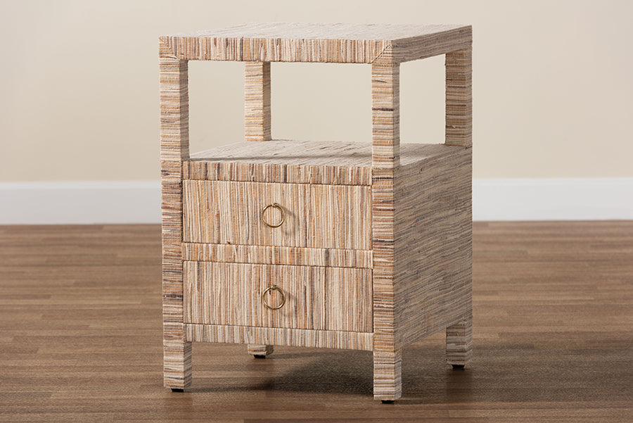 bali & pari - Paine Nightstand in Natural - Paine-Natural Woven Grasscloth-NS view 10