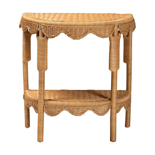 bali & pari - Paisley Console Table in Light Honey - Palm Short-Natural Rattan-Console Table view 2