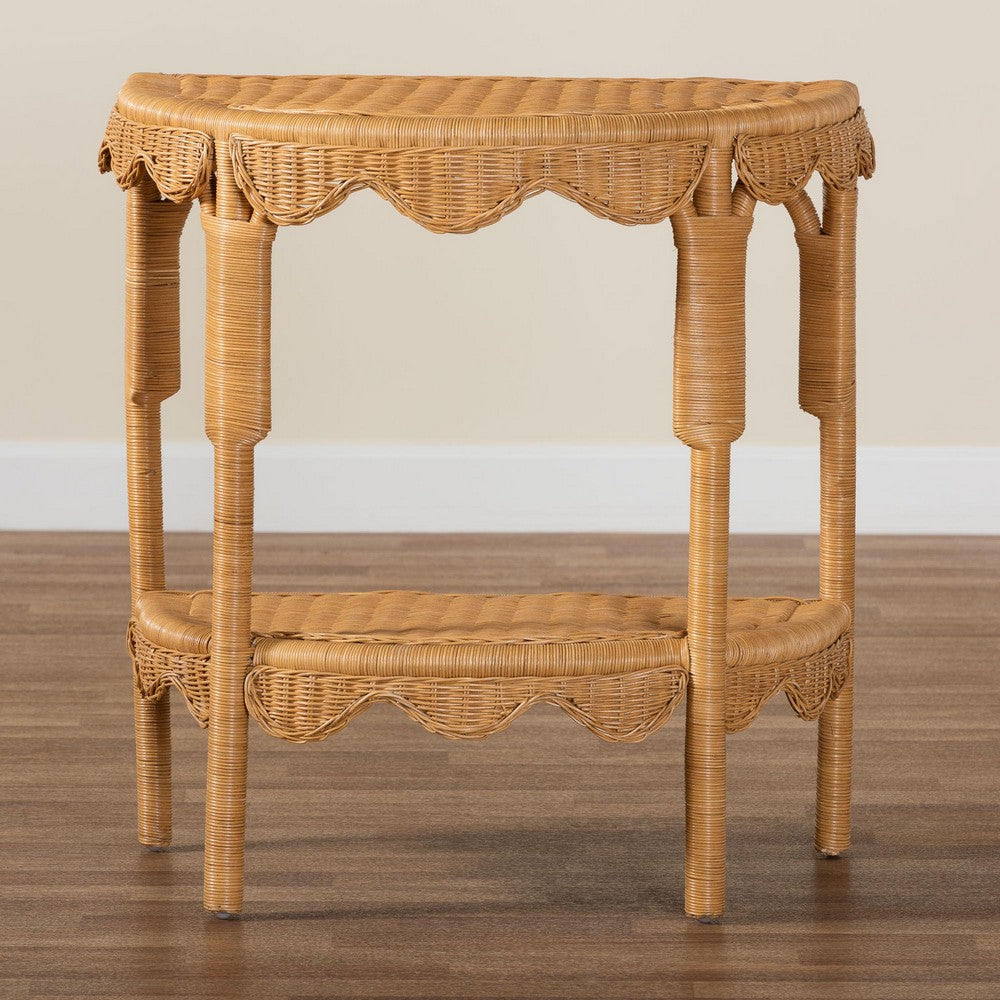bali & pari - Paisley Console Table in Light Honey - Palm Short-Natural Rattan-Console Table view 9