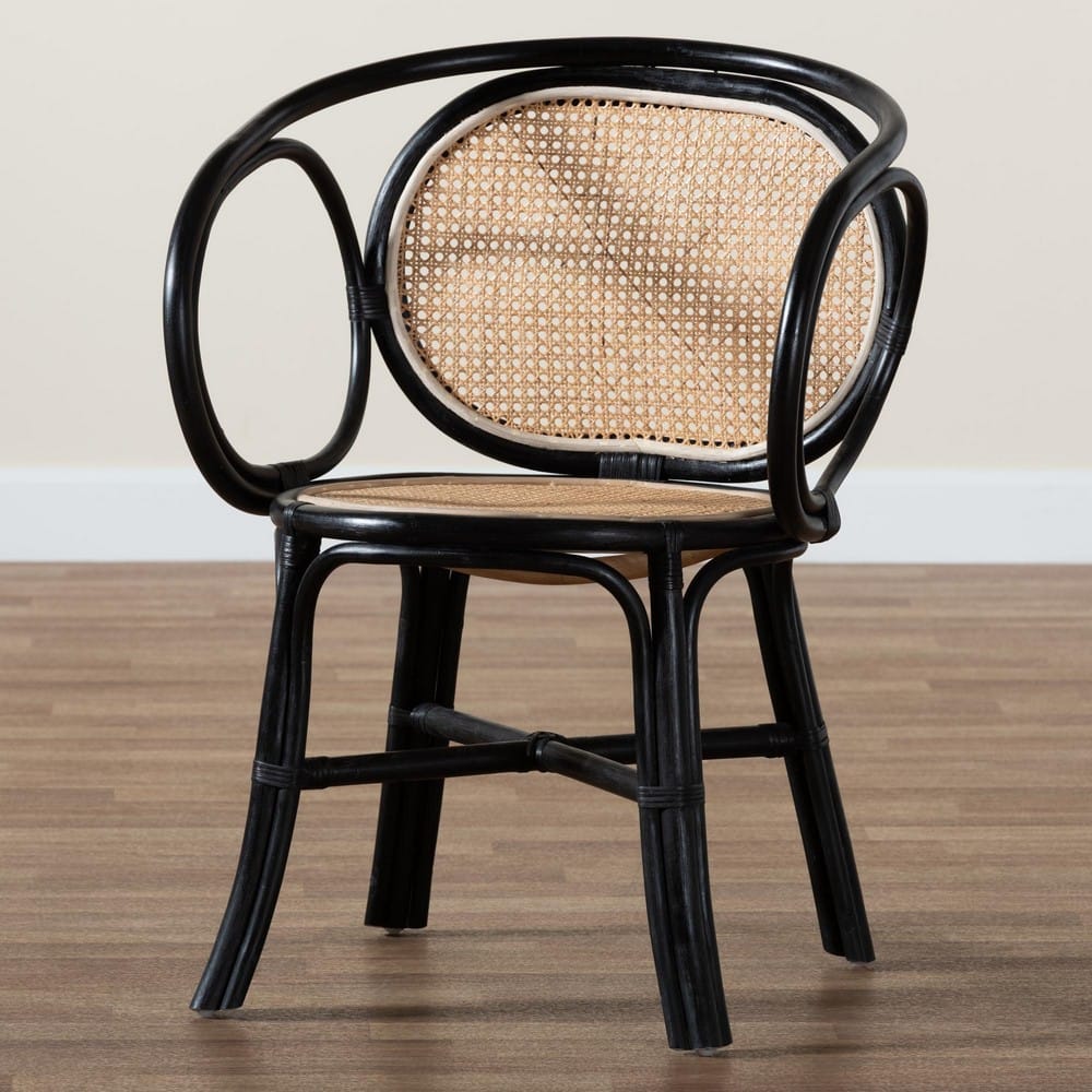 bali & pari - Palesa Dining Chair in Black/Natural Brown - WS032-Black-Rattan-DC view 9