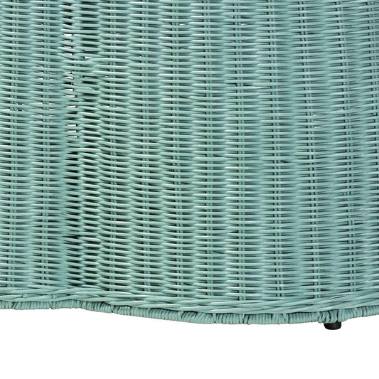 bali & pari - Palm Coffee Table in Seafoam Green - Palm-Green Rattan-Coffee Table view 2