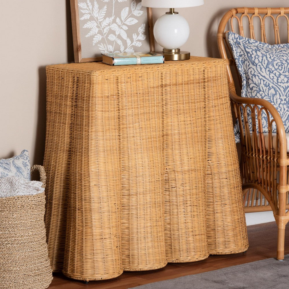 bali & pari - Palm Console Table in Light Honey - Palm-Small-Light Honey Rattan-Console Table view 8