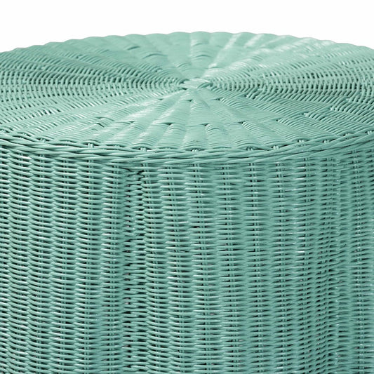 bali & pari - Palm Console Table in Teal Green - Palm-Green Rattan Round-Console Table view 2