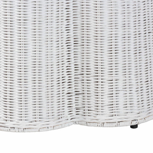 bali & pari - Palm Console Table in White - Palm-White Rattan Round-Console Table view 2