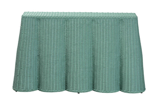 bali & pari - Palm Console Table - Palm-Green Rattan-Console Table view 2