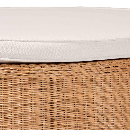 bali & pari - Palm Ottoman in Light Honey - Palm-Light Honey Rattan-90cm Round Ottoman w/Cushion view 2