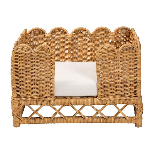 bali & pari - Palm Pet Bed in Light Honey - Palm Short-Natural Rattan-Pet Bed view 2