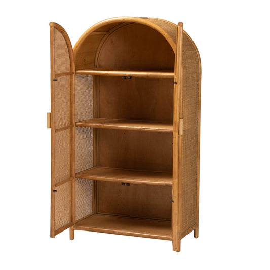 bali & pari - Paloma Storage Cabinet in Light Honey - Puerterico-Light Honey Rattan-Large-Cabinet view 2