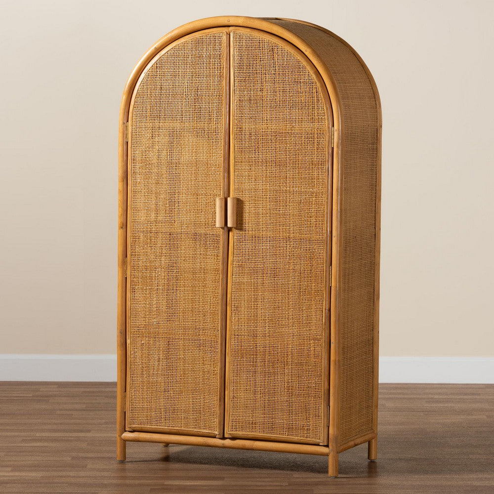 bali & pari - Paloma Storage Cabinet in Light Honey - Puerterico-Light Honey Rattan-Large-Cabinet view 9