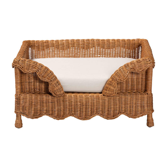 bali & pari - Papina Pet Bed in Light Honey - DC1122-Natural Rattan-Lg-Cushion-Pet Bed view 2