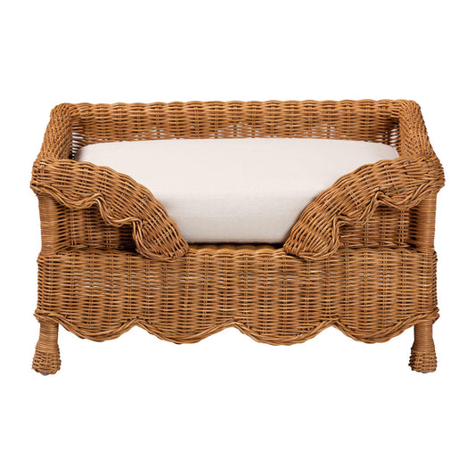 bali & pari - Papina Pet Bed in Light Honey - DC1122-Natural Rattan-Sm-Cushion-Pet Bed view 2