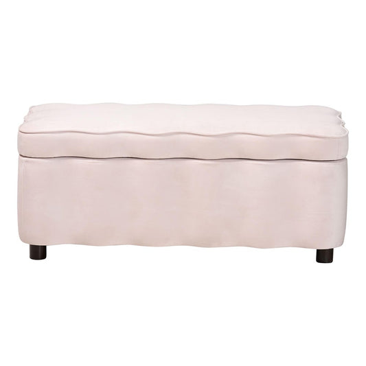 bali & pari - PaulinaBench in Light Pink/Black - BBT3246-Light Pink Velvet-Storage-Bench view 2