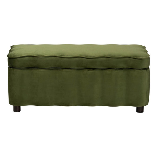 bali & pari - PaulinaBench in Moss Green/Black - BBT3246-Moss Green Velvet-Storage-Bench view 2