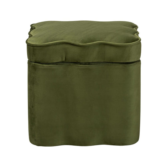 bali & pari - PaulinaOttoman in Moss Green/Black - BBT5610-Moss Green Velvet-Storage-Ottoman view 2