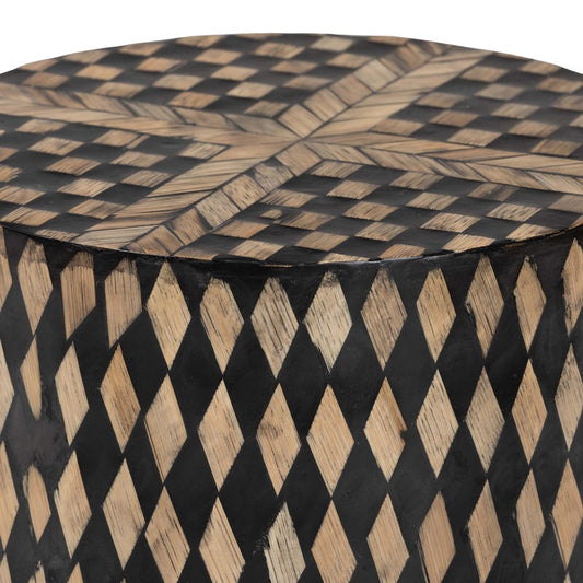 bali & pari - Paulo End Table in Black/Brown - F2502-FT25-Capiz-ET view 2