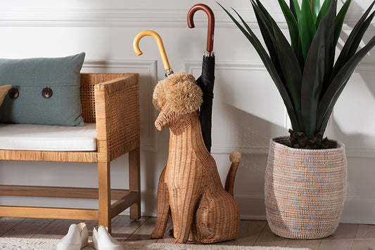 bali & pari - Persis Umbrella Holder - WS245-Honey Ada-Rattan-Umbrella Holder view 2