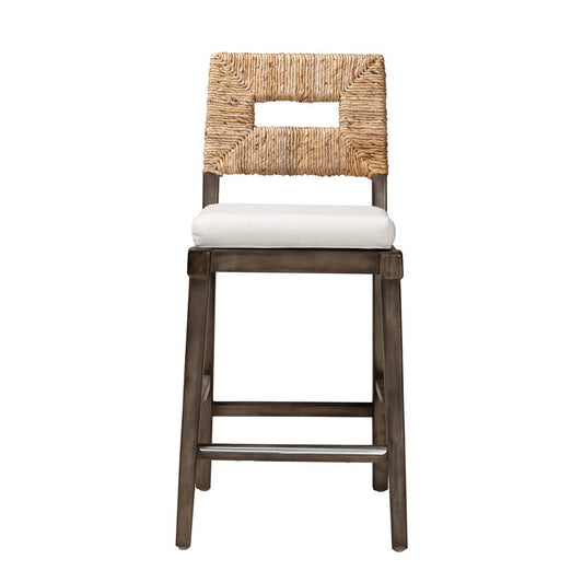 bali & pari - Porsha Counter Stool in Dark Brown/Natural Brown/White - Porsha-Mahogany-CS view 2