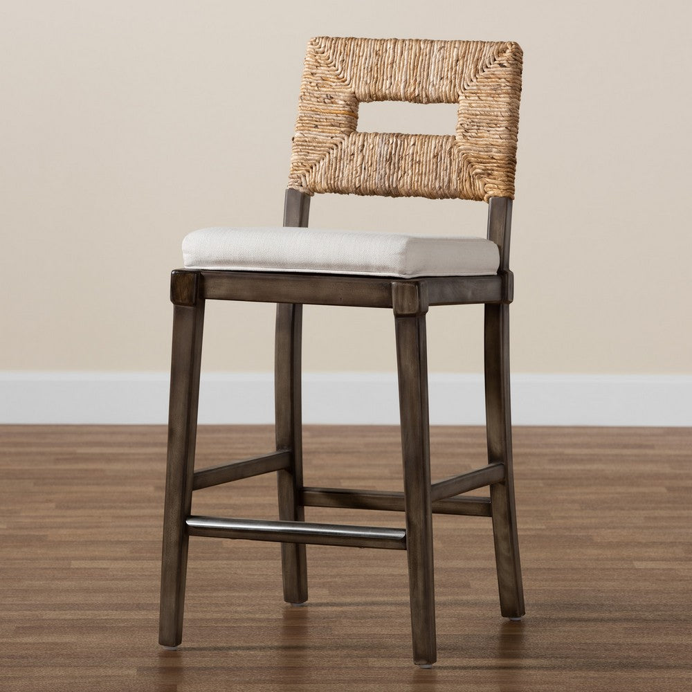 bali & pari - Porsha Counter Stool in Dark Brown/Natural Brown/White - Porsha-Mahogany-CS view 9