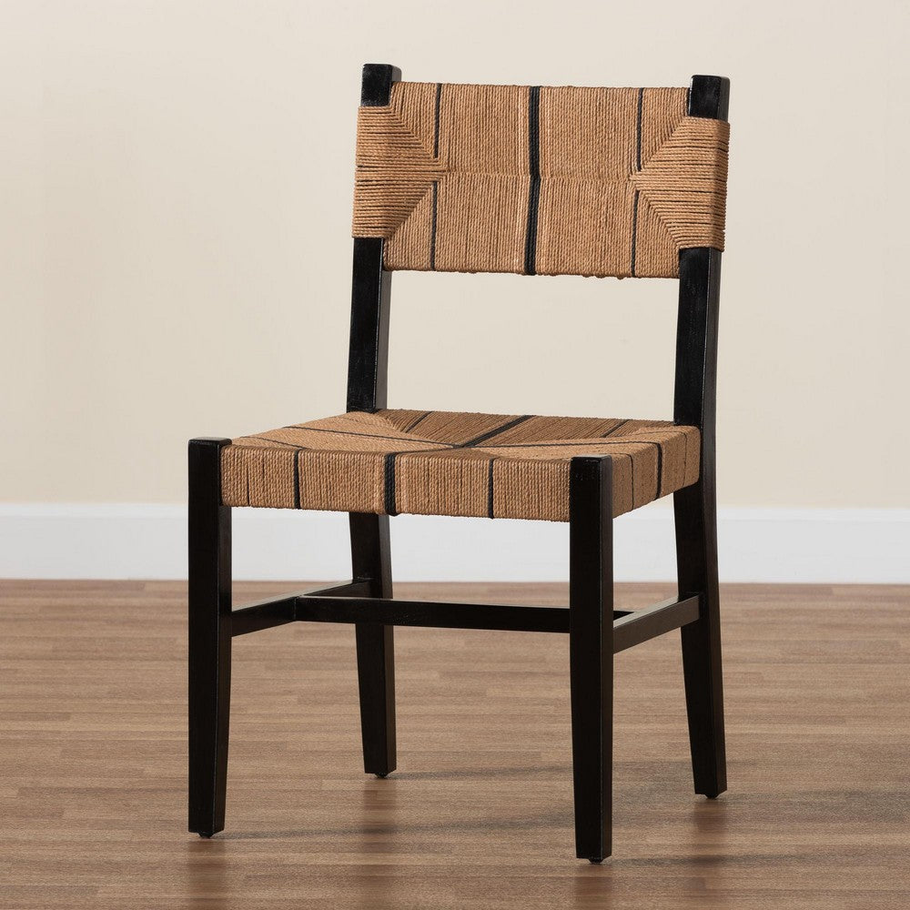 bali & pari - Prita Dining Chair in Brown/Black - DCC-01-Wood/Black-DC view 9