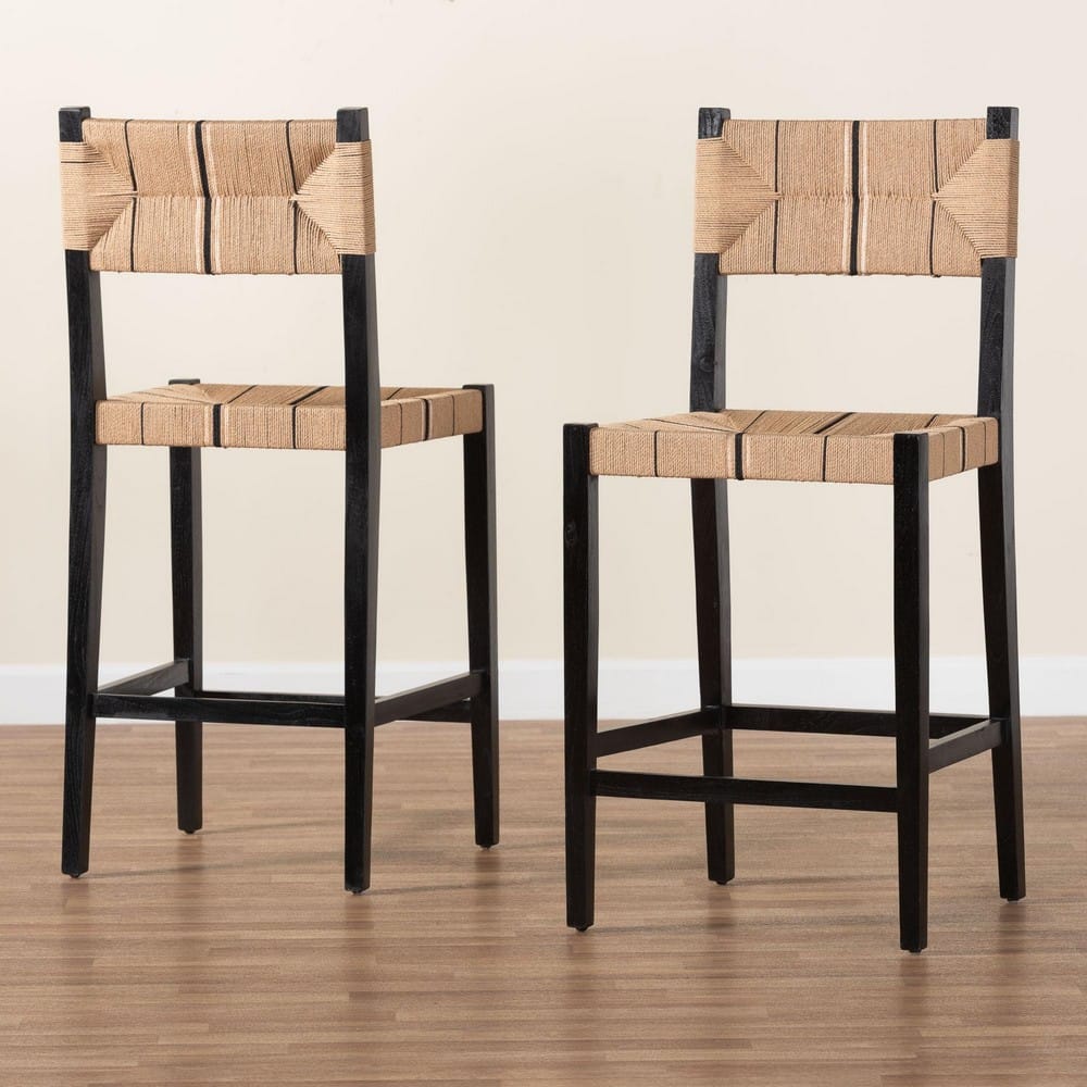 bali & pari - Prita Set of 2 Bar Stools in Brown/Black - BC-02-Parekesit-Wood/Black-BS view 8