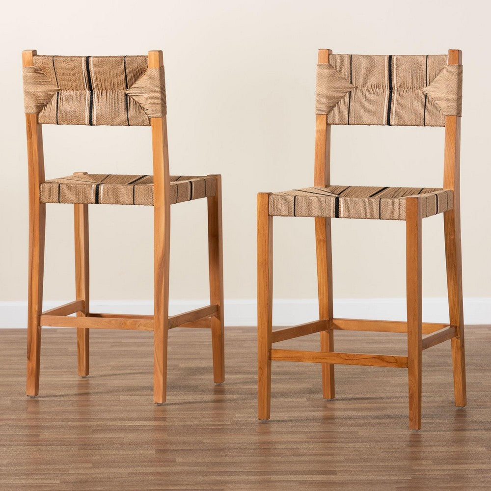 bali & pari - Prita Set of 2 Bar Stools in Brown/Natural Brown - BC-02-Parekesit-Wood/Brown-BS view 8